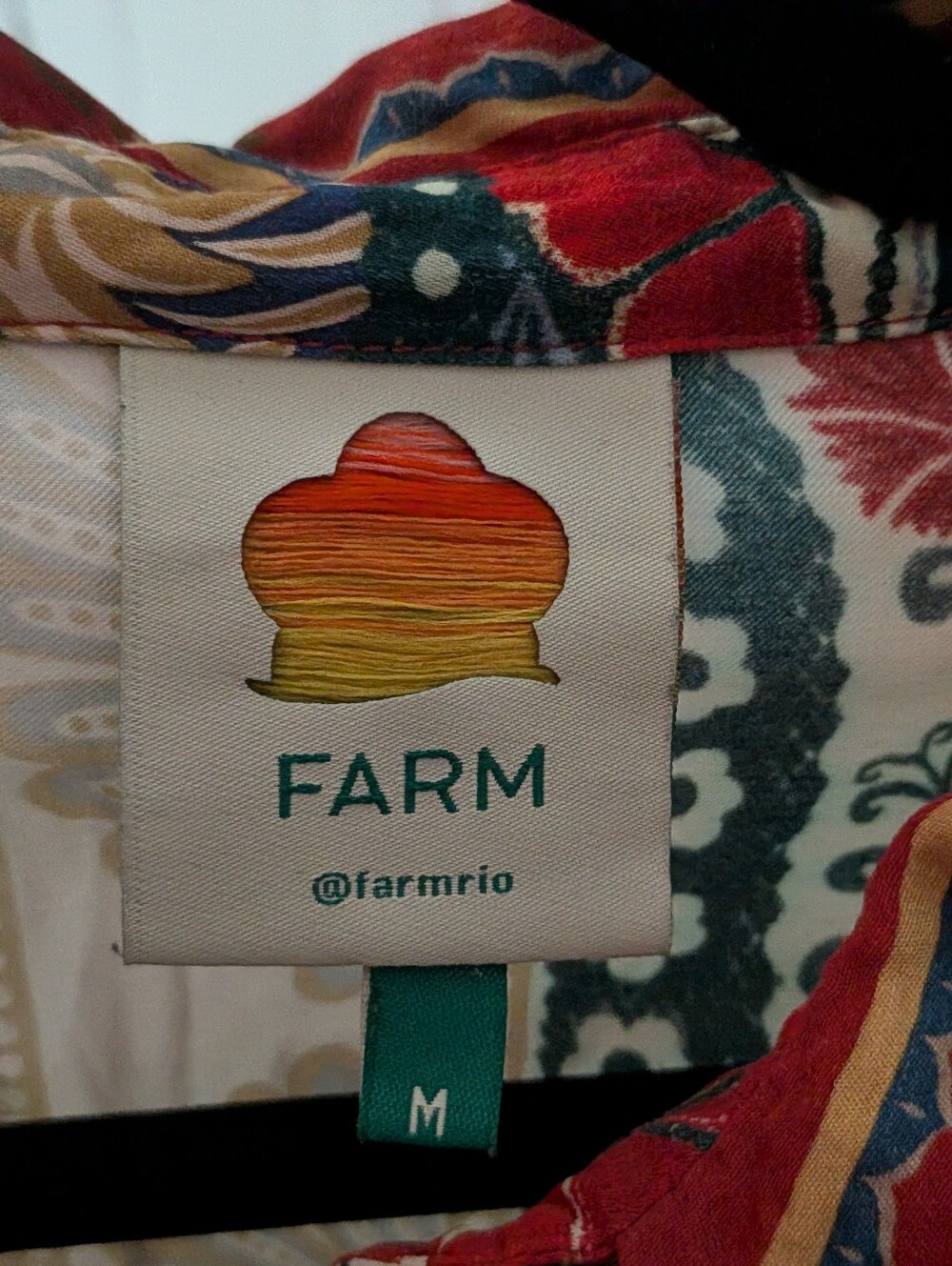 FARM Rio Winter Mix Midi Shirt Dress Multicolor Boho Size M - Picture 5 of 7